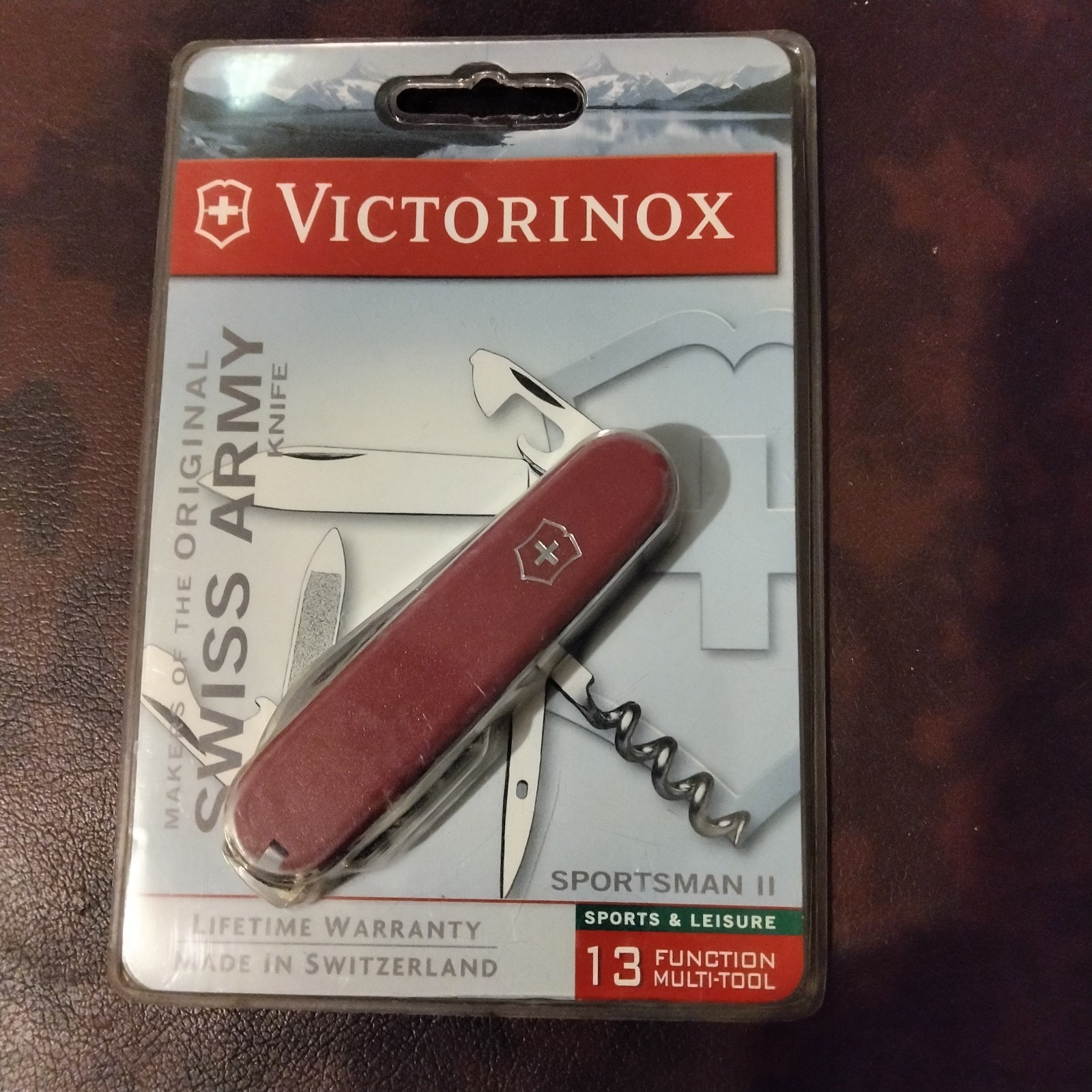 Victorinox Red Multi-Tool Knife Stainless Steel Blade File Corkscrew Opener