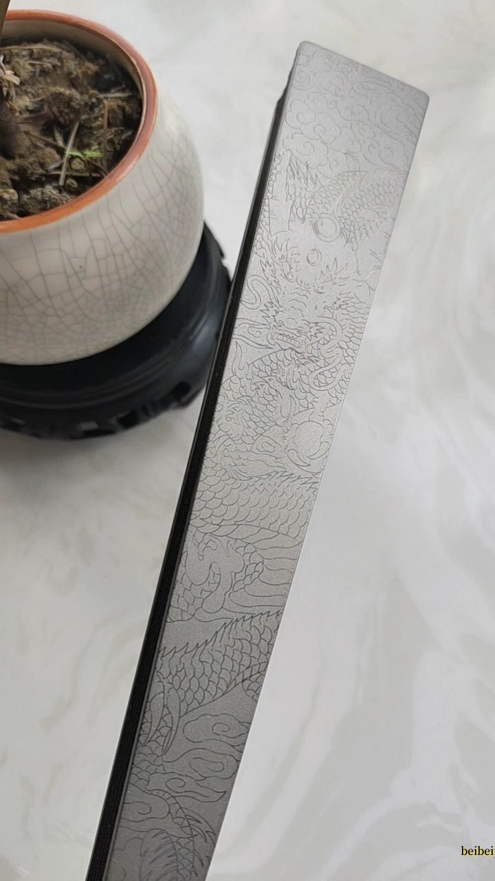 10”Panlong Titanium Alloy Folding Fan Antique Carving Portable KungFu Taiji Fan