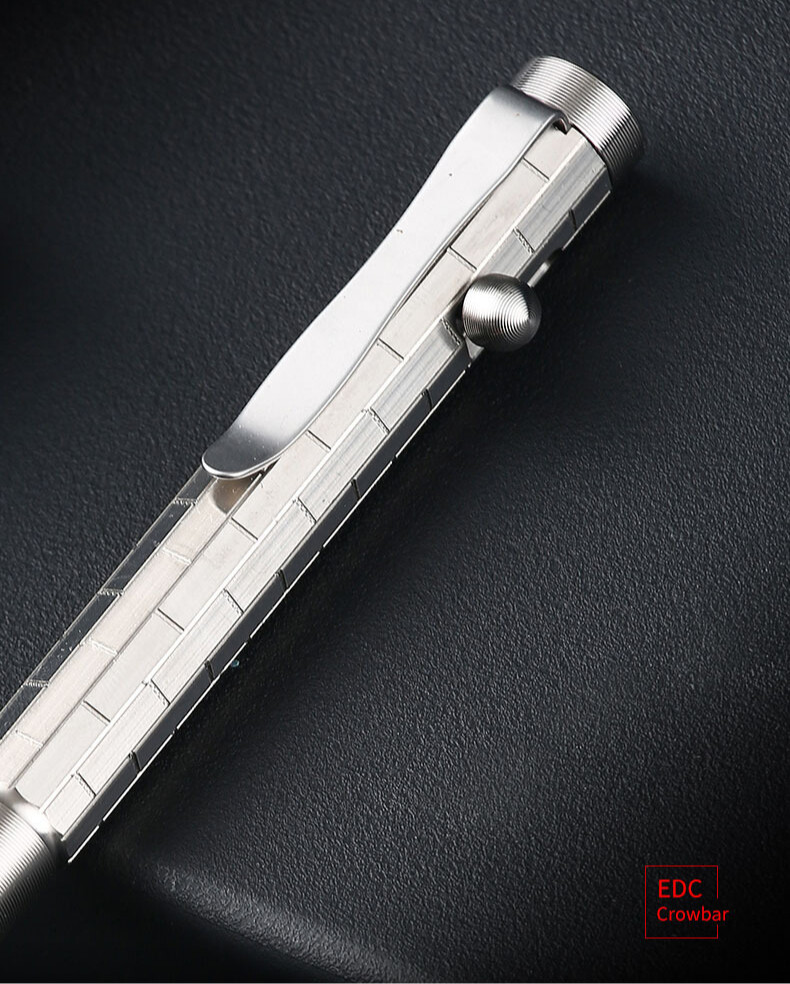Titan Alloy Pen 4.92″ Ballpoint Pen with Pocket Clip Refillable Compact Size