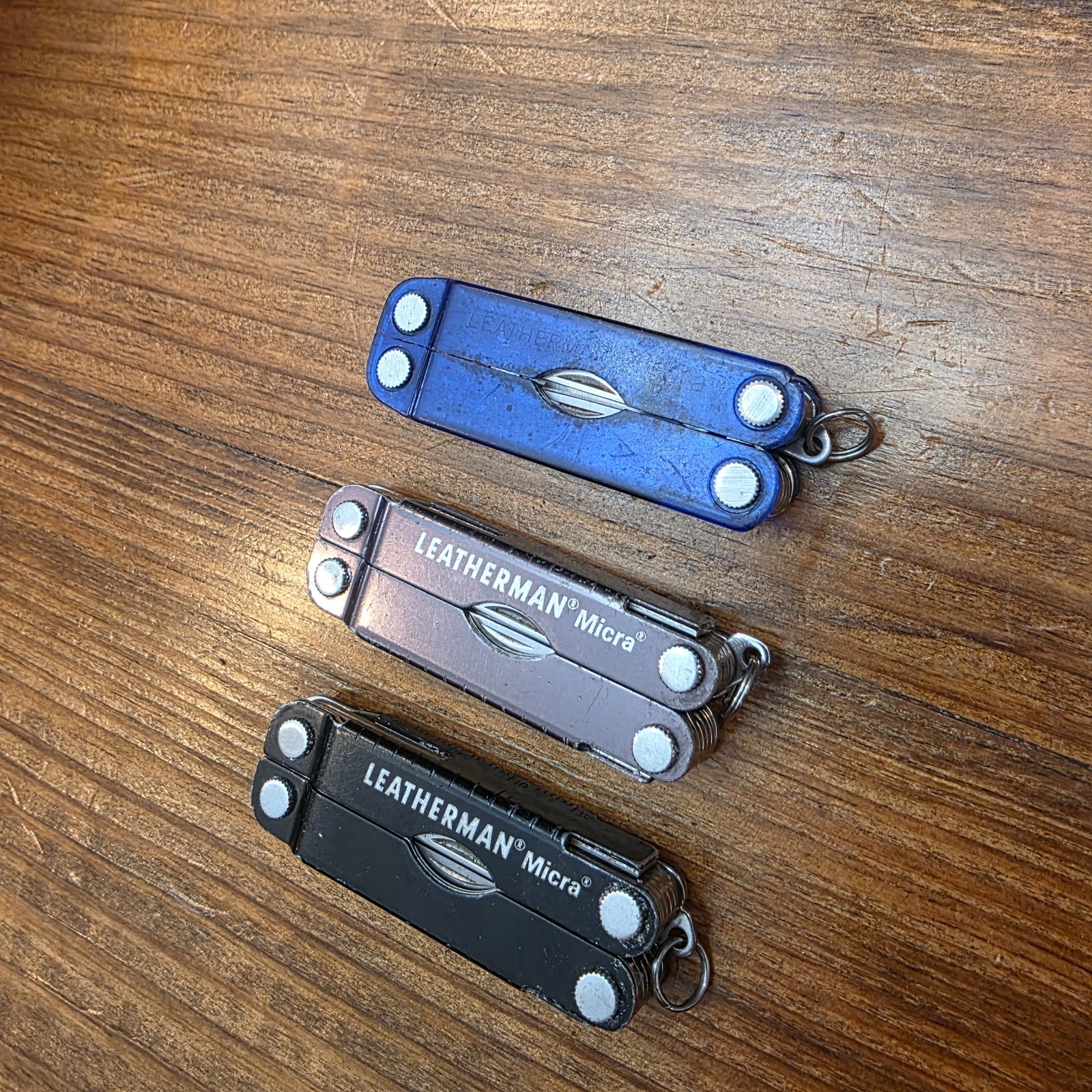 Leatherman MICRA Multi-Tool – Stainless Steel – Lot of 3 – Blue Black Colors