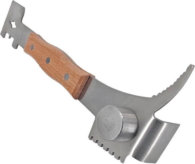 AukBeeFun Multipurpose Steel Hive Tool with Wooden Handle