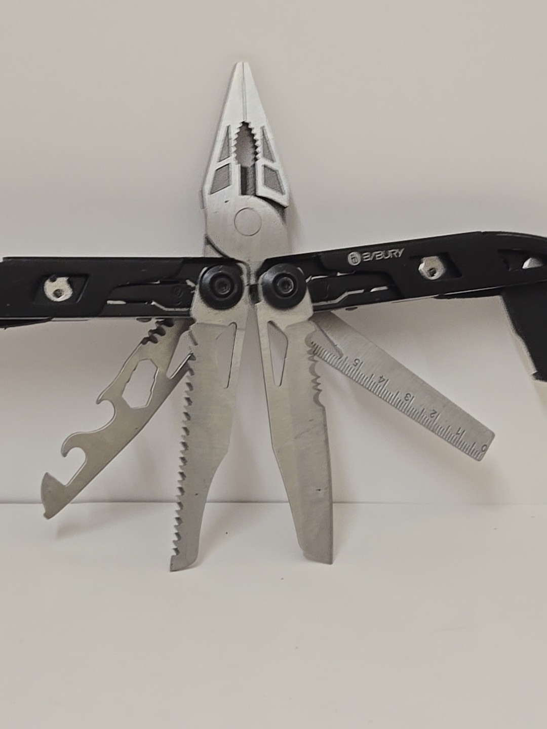 B/Bury Multi-Tool File Pliers Screwdrivers Glass Break