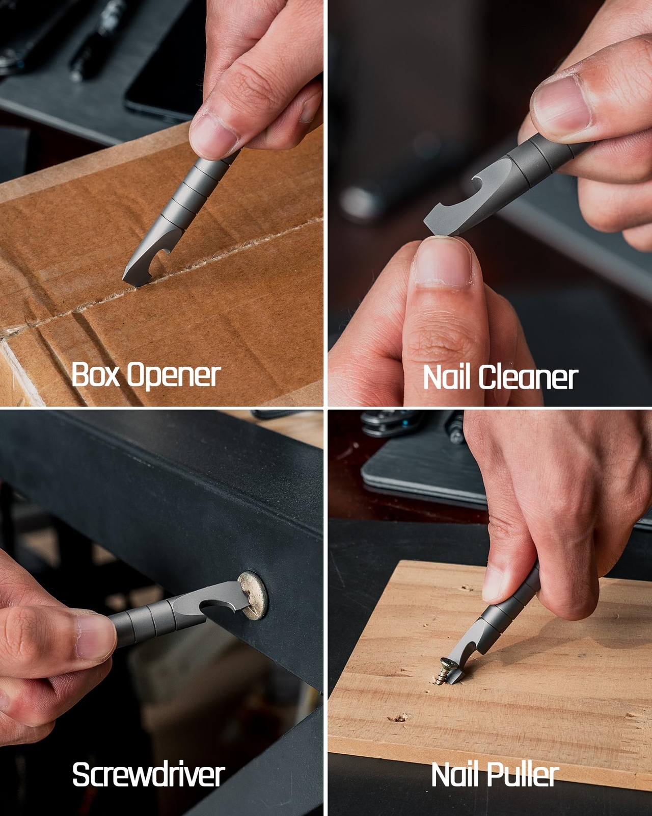 Keychain Pry Bar Titanium Mini Edc Prybar Multitool With Bottle Opener Pocket Sm