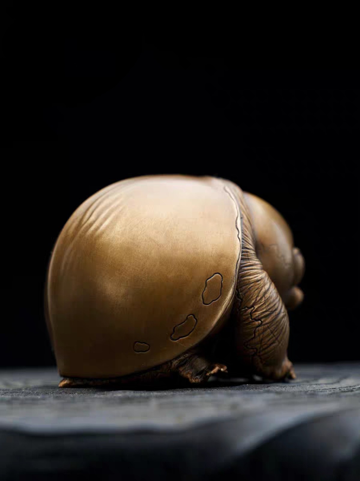 Purple copper Pig-nosed turtle Tortoise handcraft animal reptile statue ‌Fly Ri
