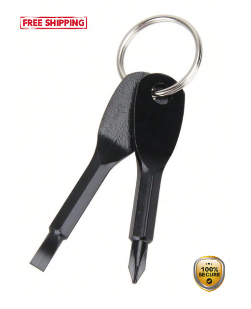 2pcs Portable Mini Screwdriver Keychain – Multifunction Pocket Camping Tool