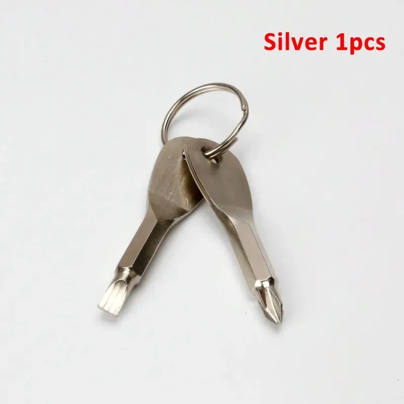 2pcs Key Ring Screwdriver EDC Tool Set Outdoor Pocket Mini Tool with Keychain