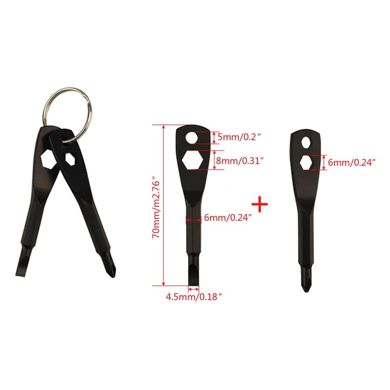 Keychain Screwdriver Men Gifts Tool Stocking Stuffers Portable for Key Shaped Ga