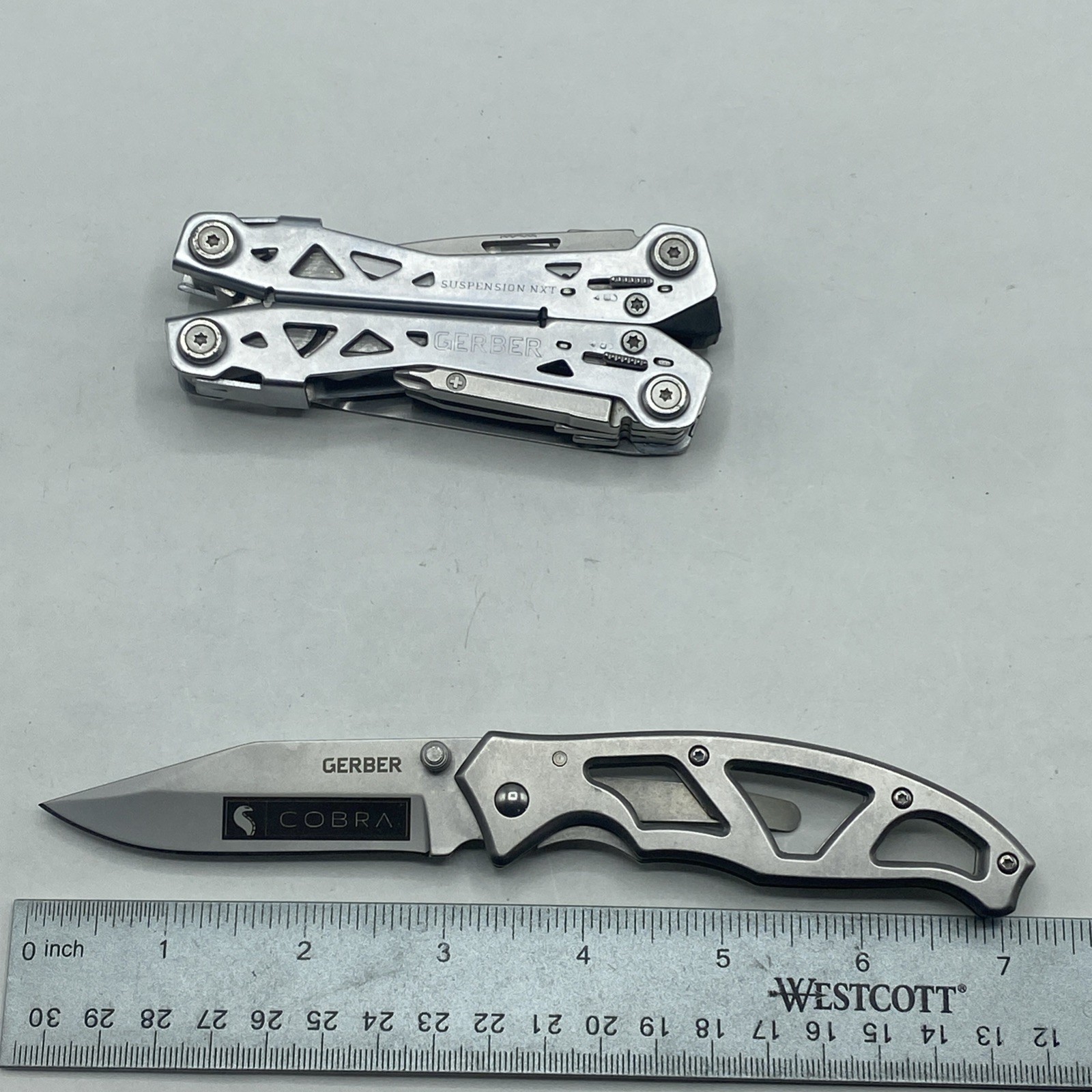 Gerber Suspension NXT & Paraframe I Knife Logo Combo – Silver