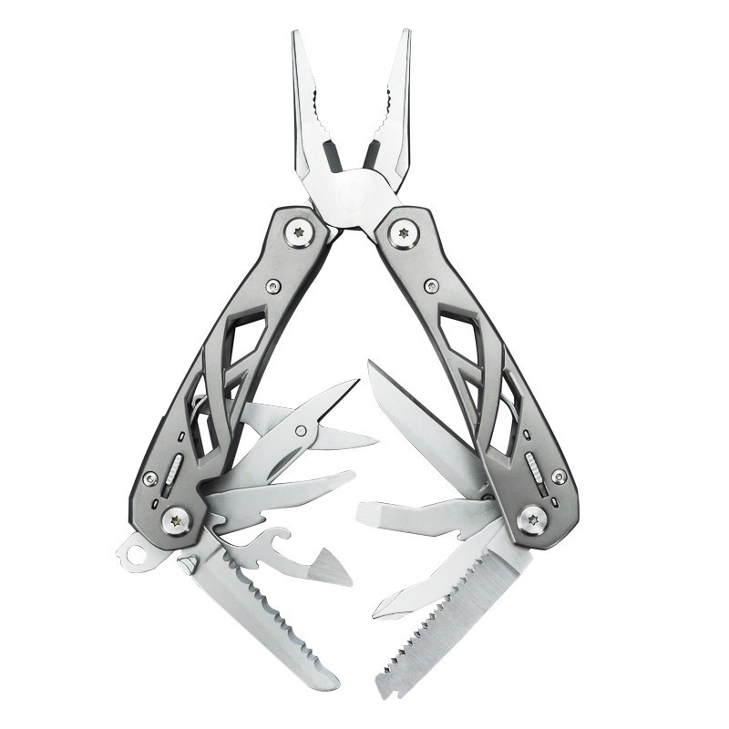 Folding Multitool Pliers with Blade Can Opener Screwdriver EDC Tool