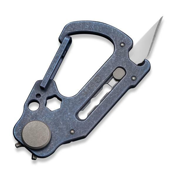 Civivi Polymorph Carabiner Keychain Titanium Multi Tool Blue Utility Blades
