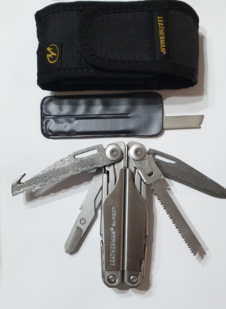 🔥🔥 Leatherman Surge Damascus Blades Rare Mint Multi Tool Rare