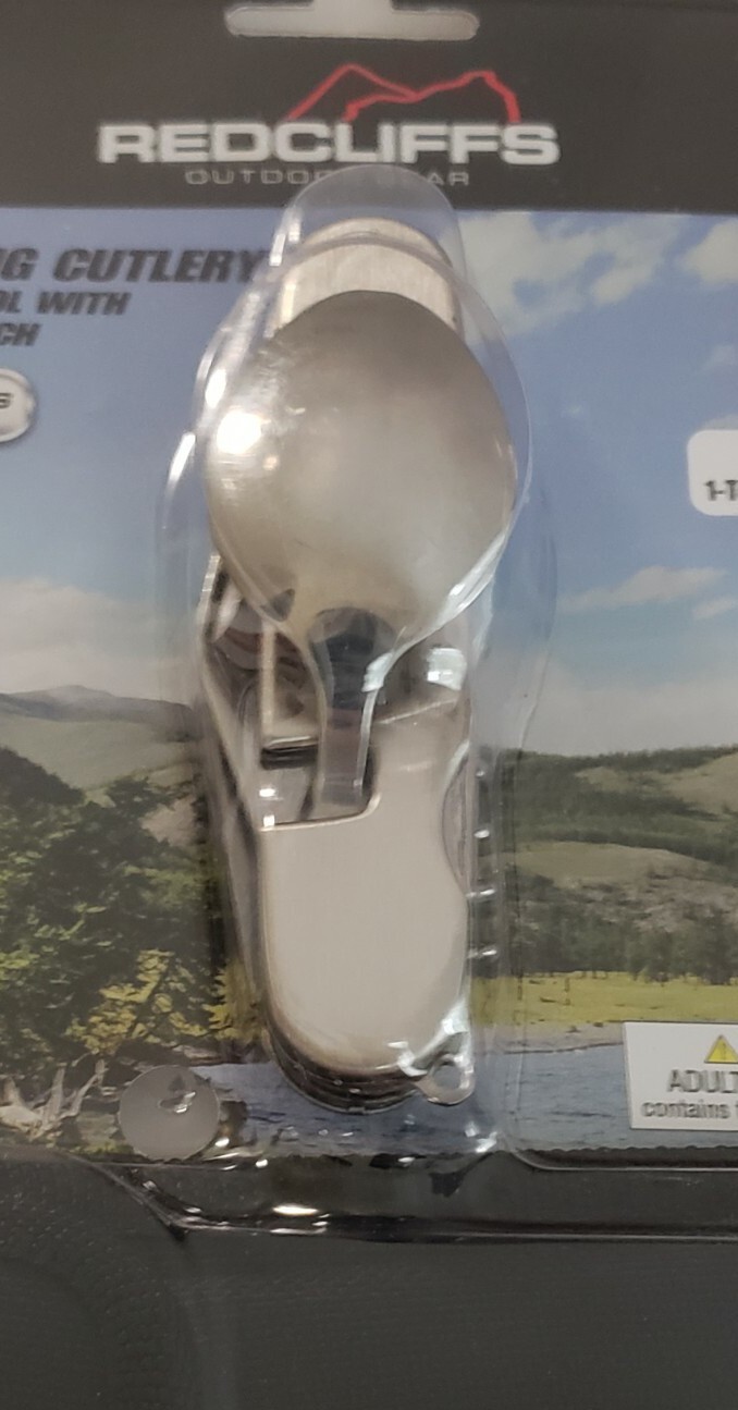 Stainless Steel Camping Cutlery Multi-tool With Belt Pouch 7 Functions