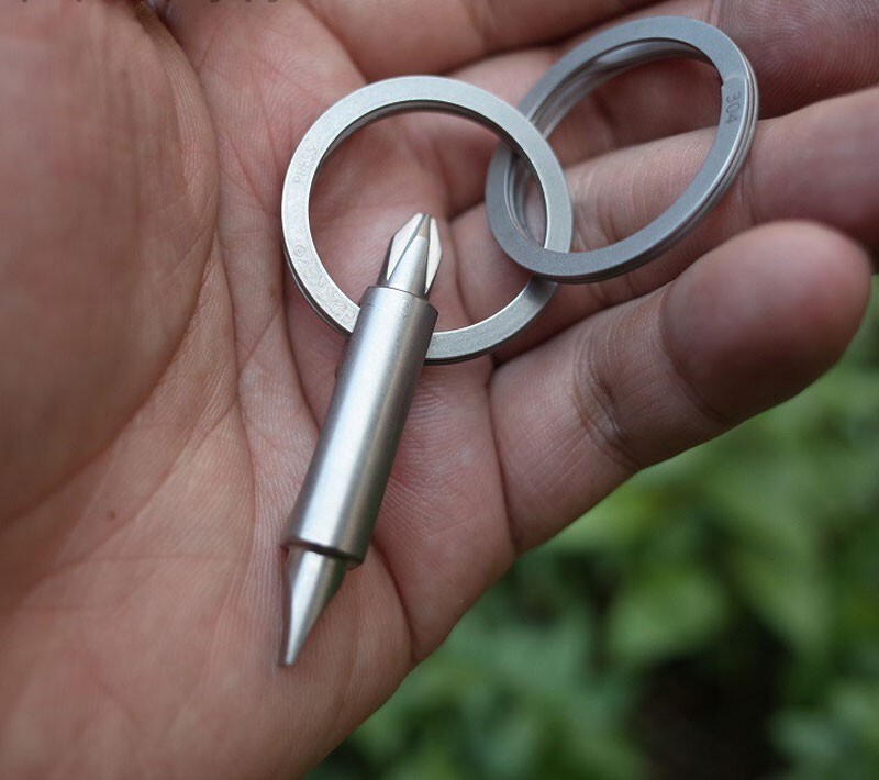 EDC Portable Titanium Multi Tools Bottle Opener Bolt Driver Screwdriver Keychain