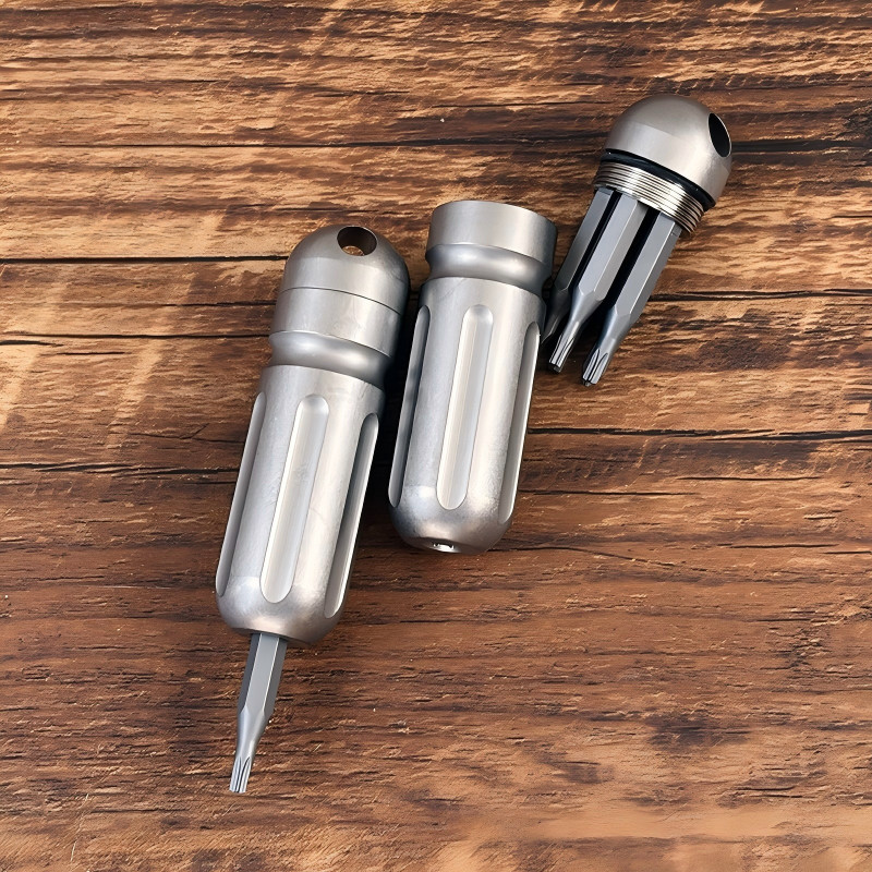 Screwdriver Bit Set with Waterproof Titanium Organizer Holder Magnetic EDC Tools