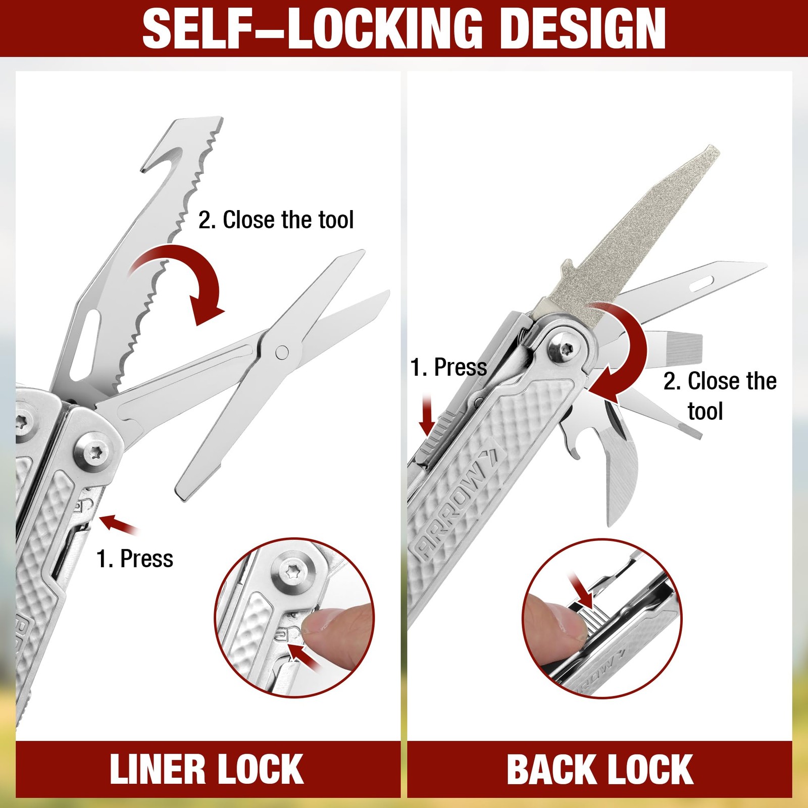 ARROW 20-In-1 Multi Tool Pliers, Gifts for Men Dad, Stainless Steel EDC Multi…