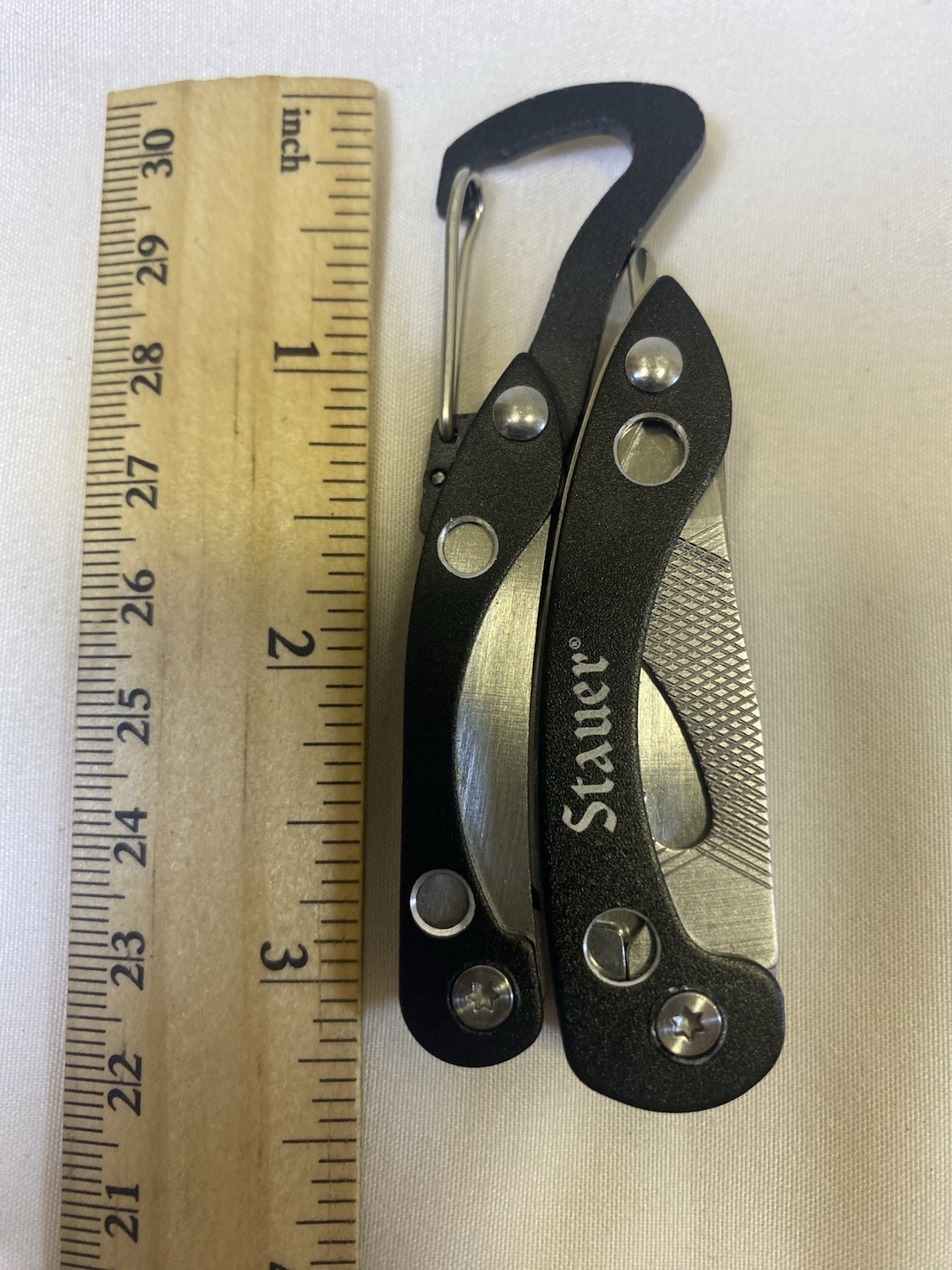 Stauer Pocket Knife Multi Tool Pliers W/ Carabiner Clip New No Box