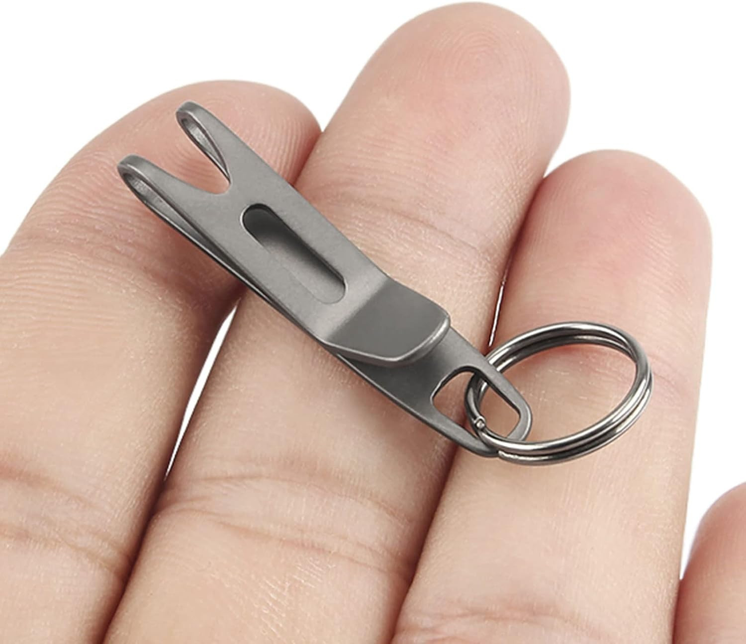 Mini Titanium Alloy Clasp with Key Ring, Outdoor Gear Pocket Suspension Clip Han