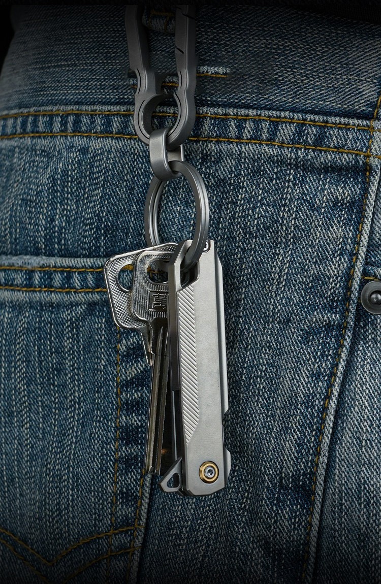 Titanium Mini Folding Utility Knife Keychain EDC Package Opener with Blades