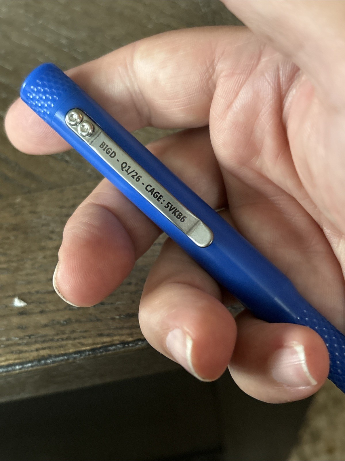 Maratac Delrin Electric Blue Pen Driver 4 Standard Bits Holds Extras Pocket Clip