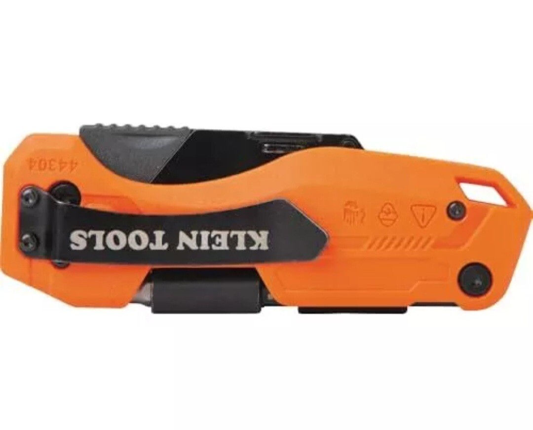 Klein Tools Folding Utility Knife with Driver Lock Blade Pocket Tool Orange
