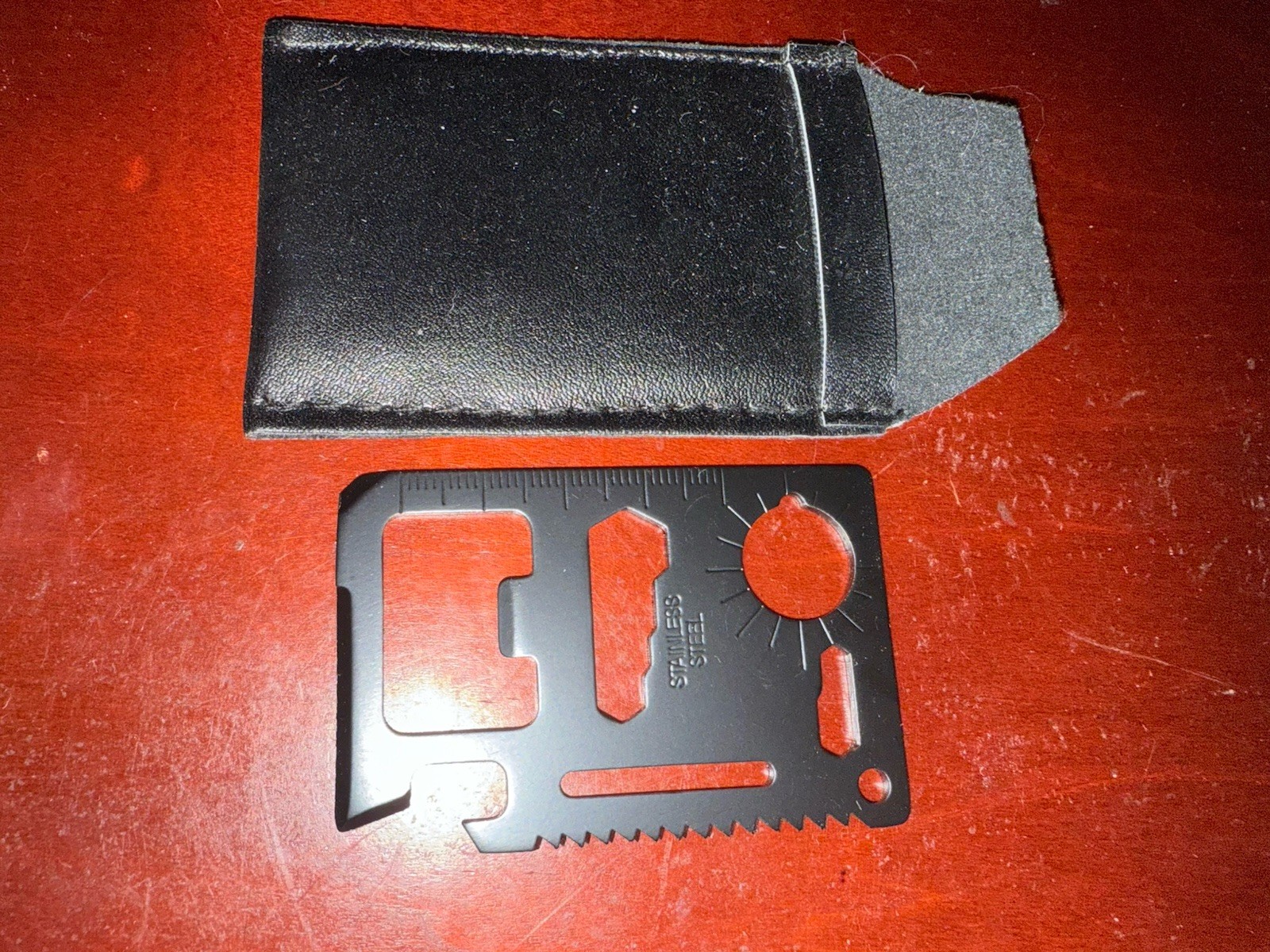 New Flat Credit Card Pocket Size All In One Tools With Case- Ruler +