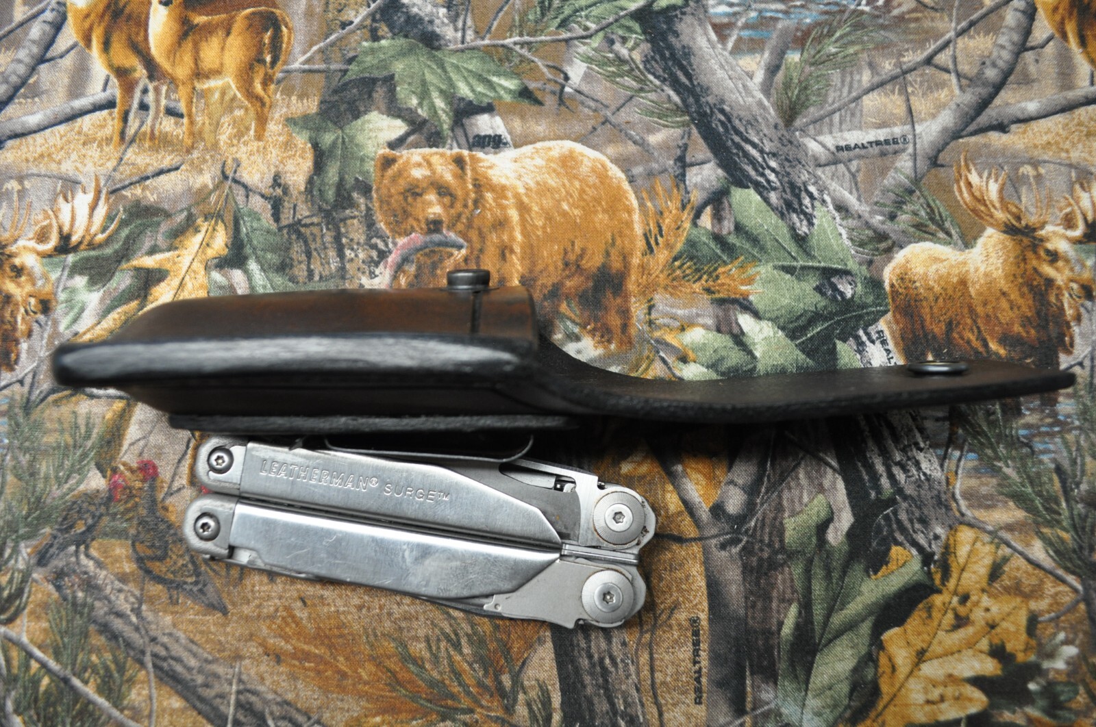 Custom Handmade Sheath With Clip for Leatherman Surge-L. Handed (Sheath Only)