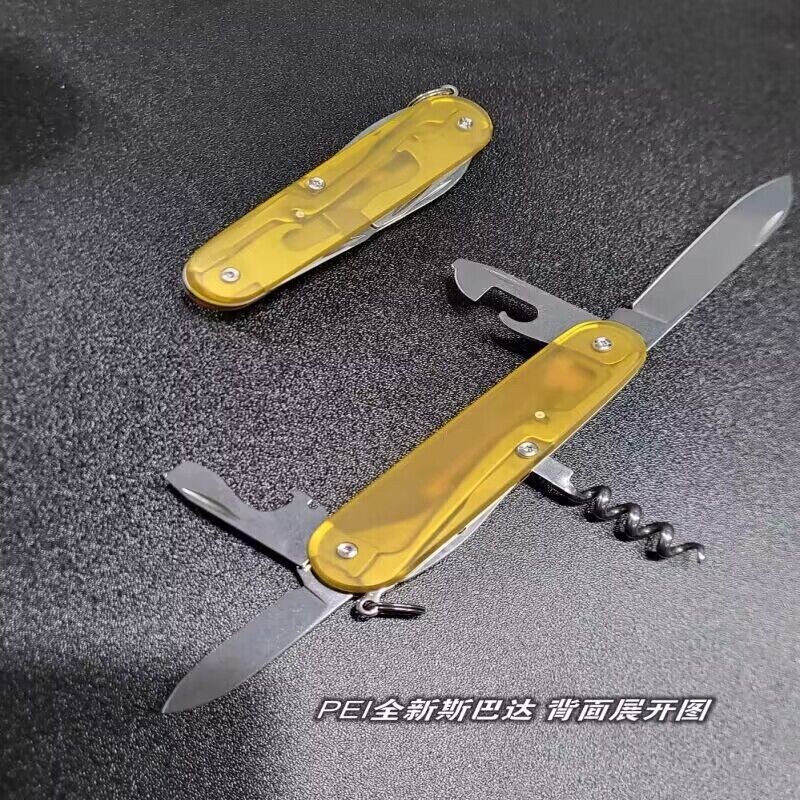 1 Pair ULTEM PEI Scales with Pocket Clip for 91mm Victorinox Swiss Army Knife