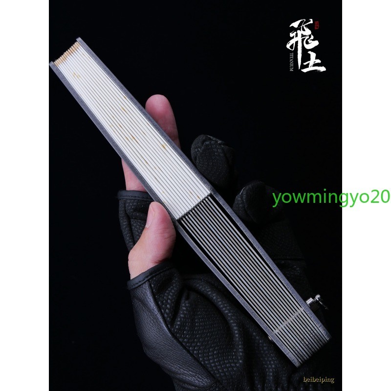 6” Titanium Alloy Folding Fan Martial Arts Portable Carving Kung Fu Tai Ji NEW
