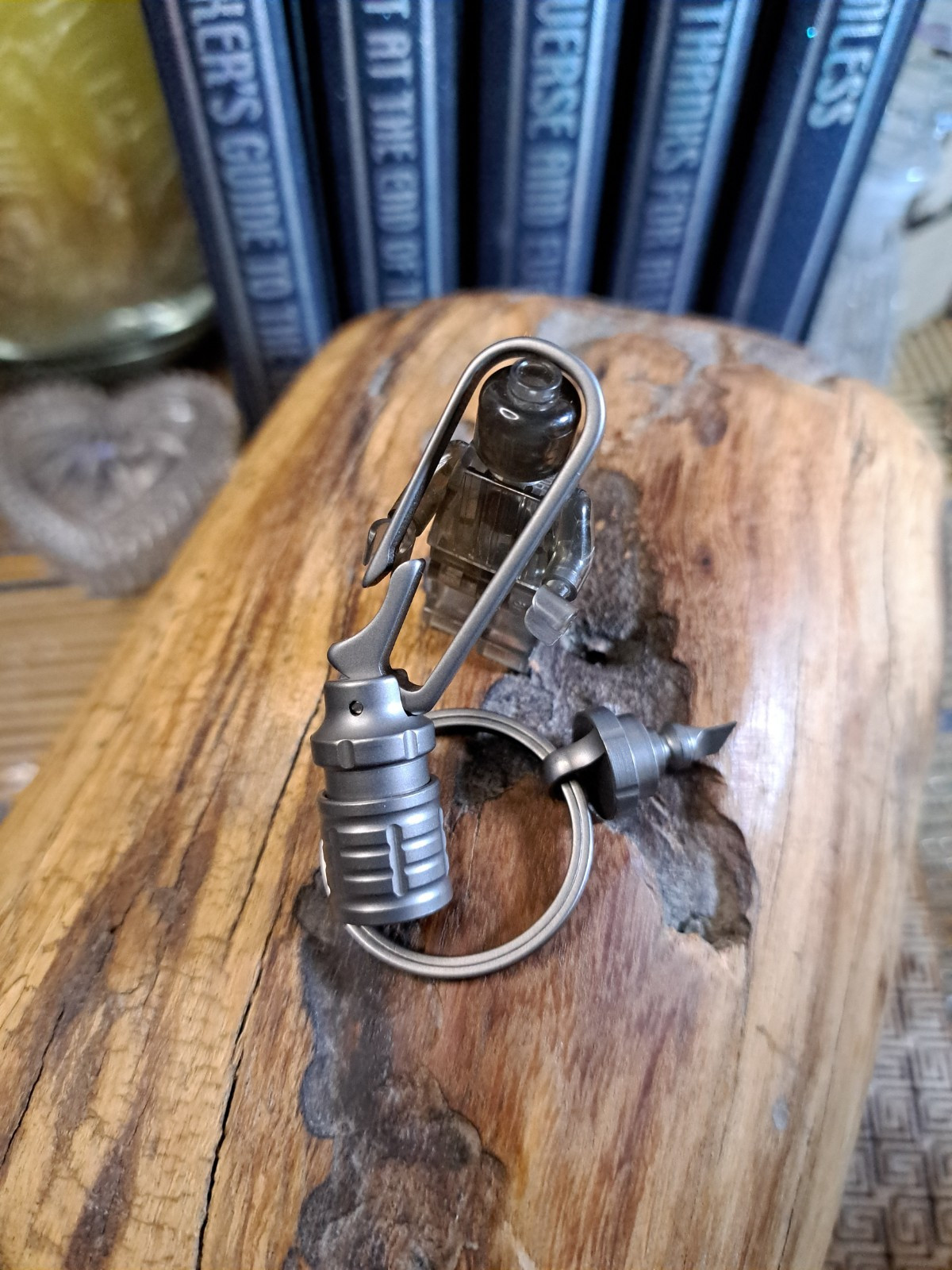 EDC Titanium Keychain Belt Loop Clip Quick-Release With Built-in Box Opener