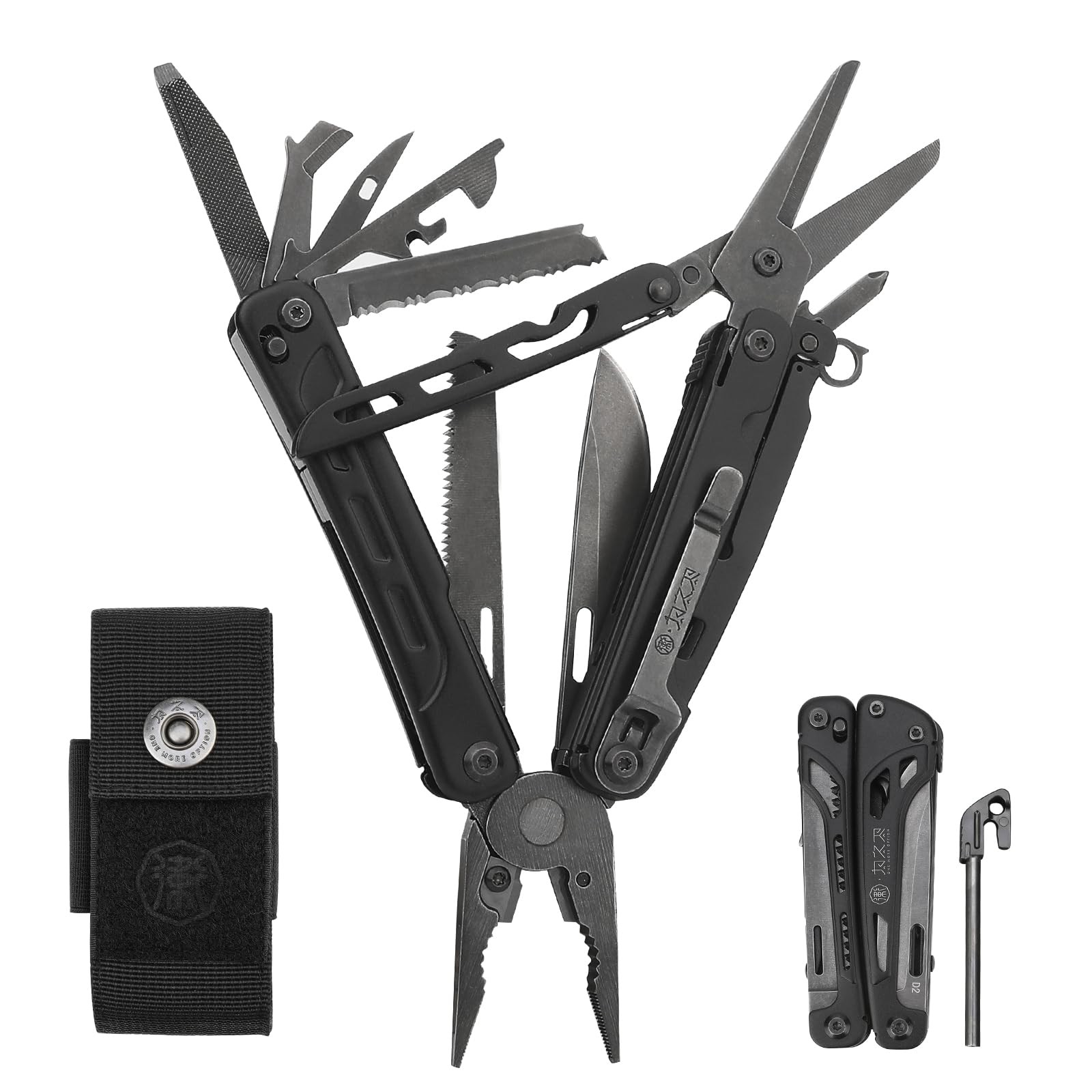 MT-11 20-in-1 Multitool Pliers, Heavy Duty Pocket Tool with Premium D2 Steel …