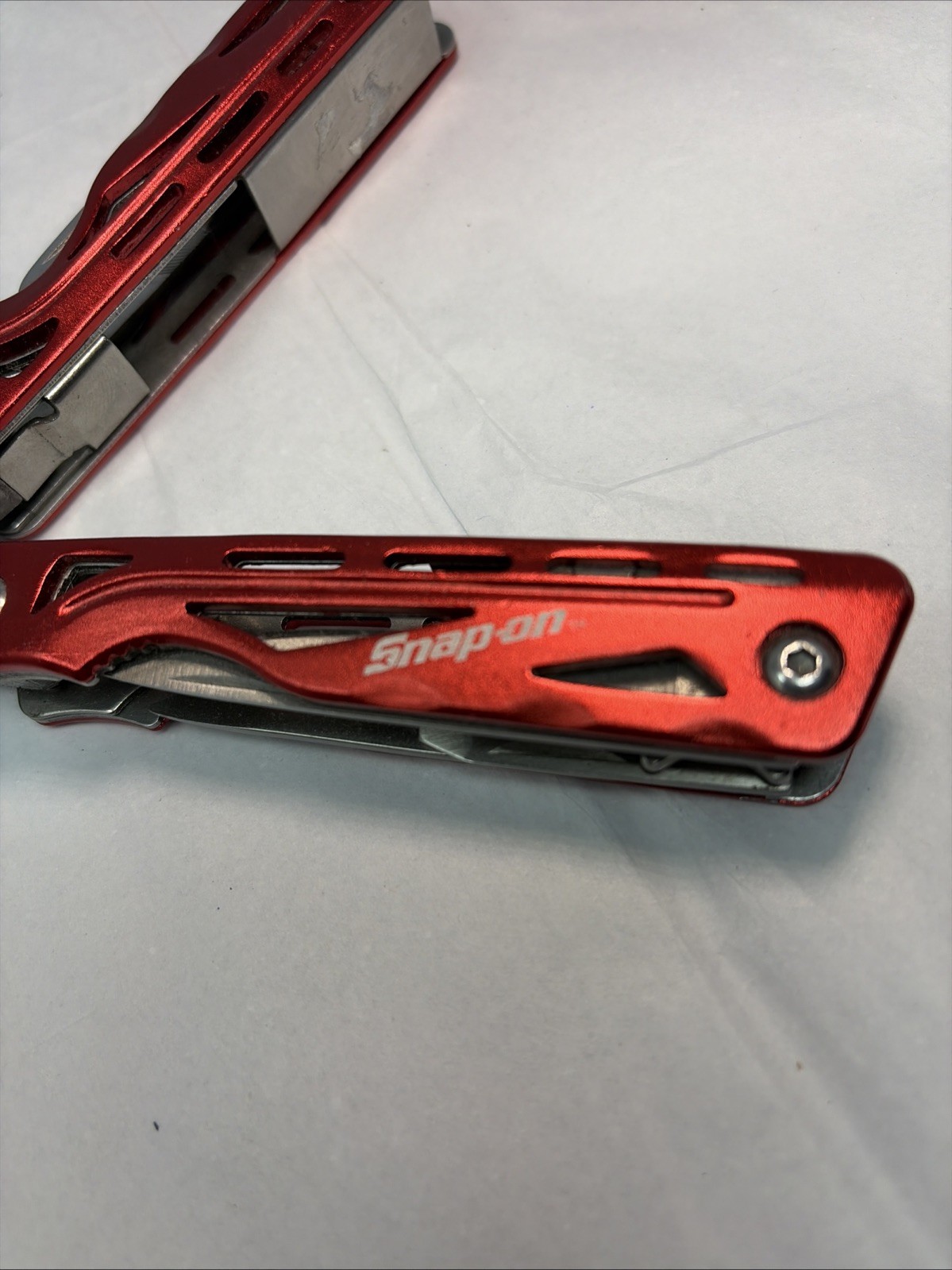 Snap-On Tools Red Multi-Tool Folding Pocket Knife w/ Pliers – Compact Tool