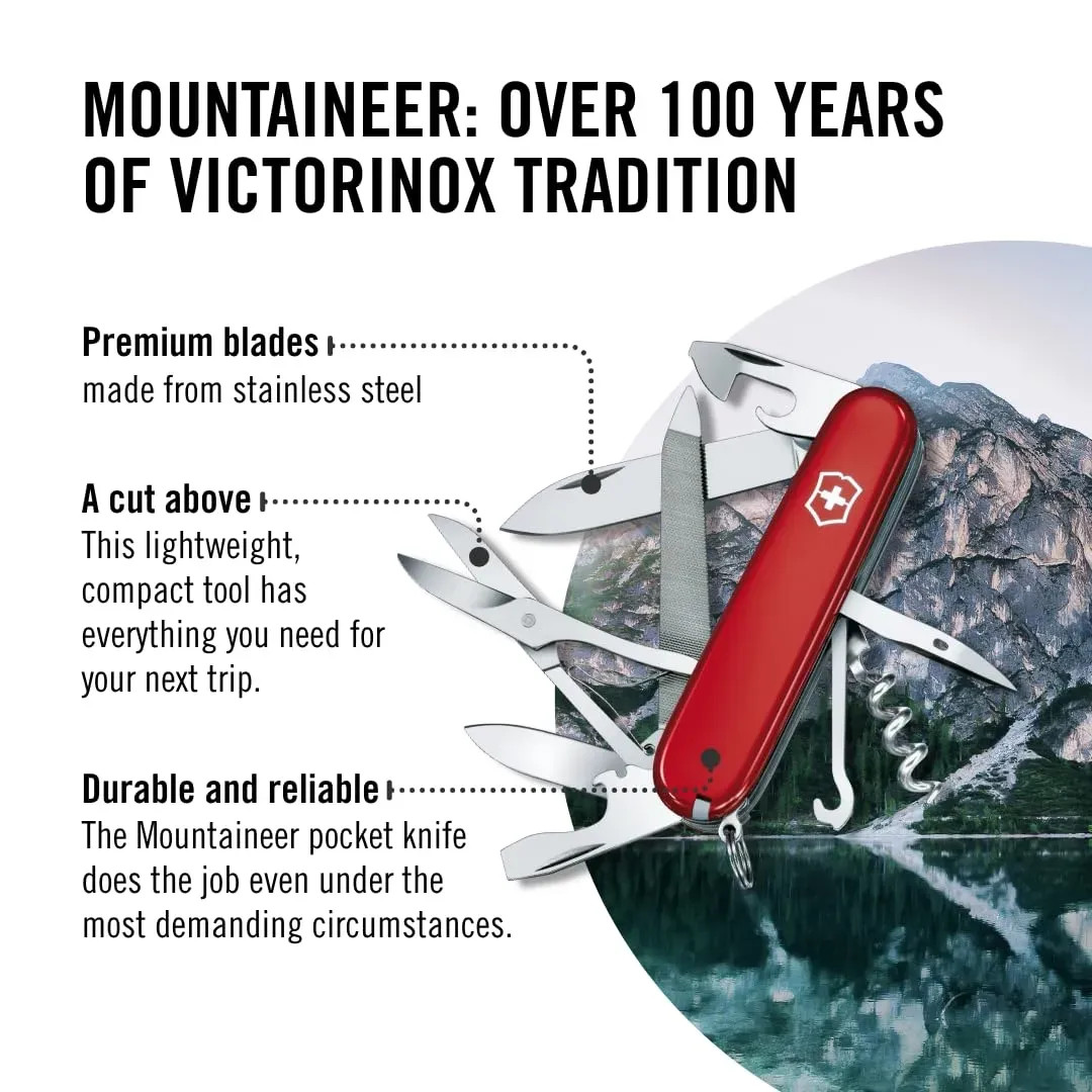 Japan NEW VICTORINOX Mountaineer Swiss Army Knife Multi-Tool Red 19 Functions