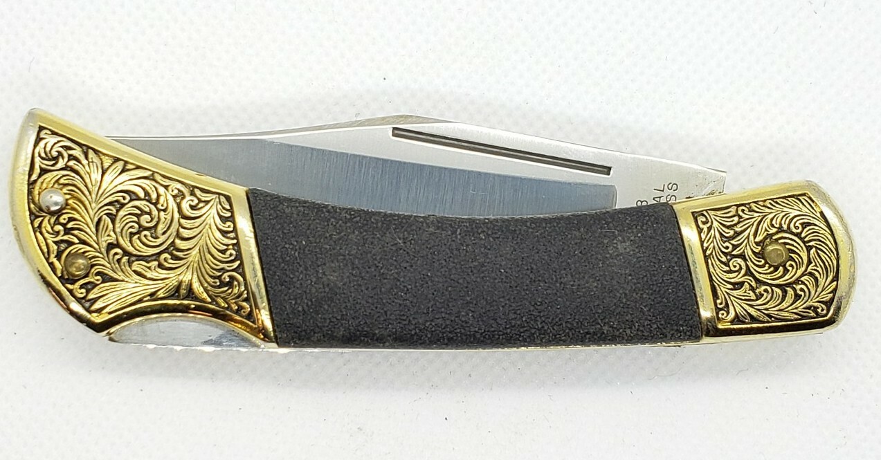 Maxam MX38 Lockback Knife w/ Brass and Rubberized Handle / 4.25″ Closed / Japan