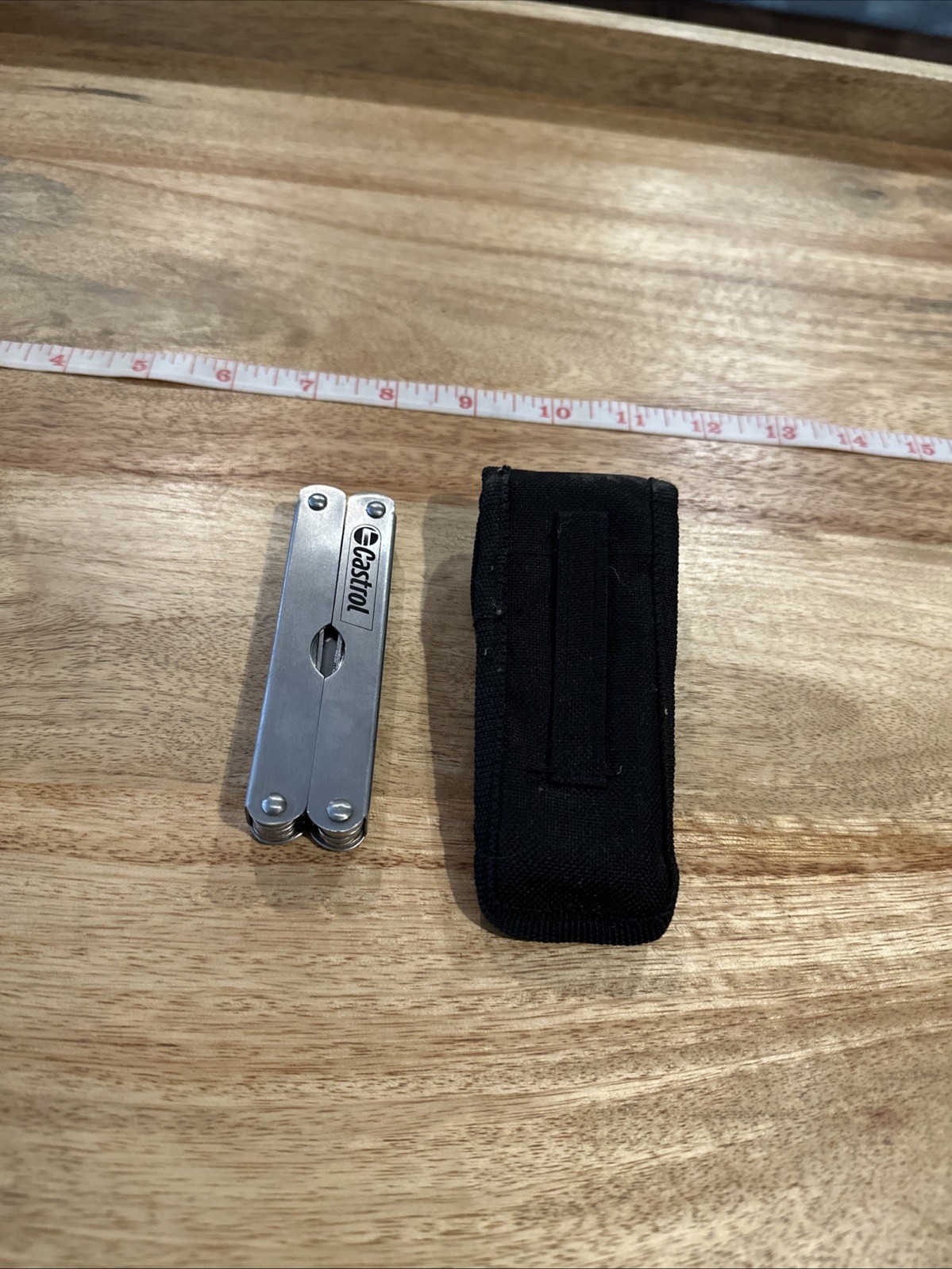 Vintage Castrol Branded Multi tool with carrying pouch