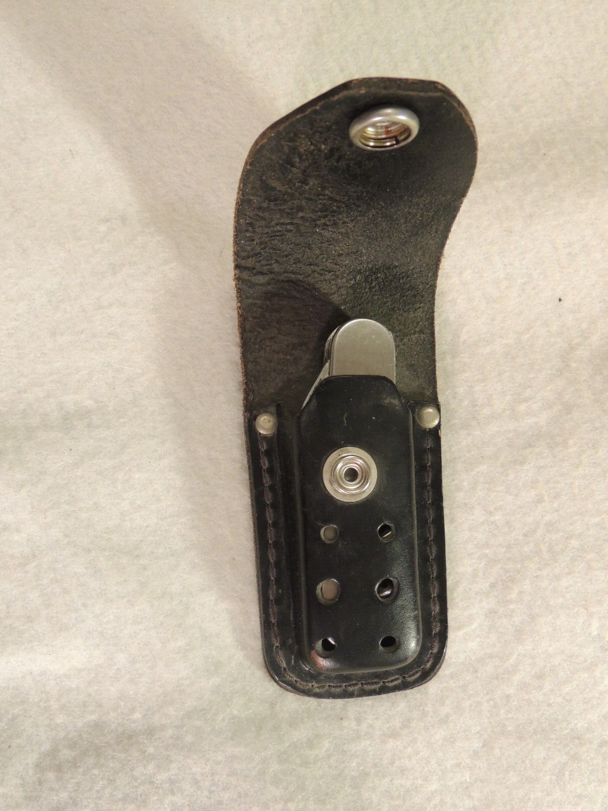 Multi Tool Folding Pocket Knife 2.5″ Blade Stainless with Leather Belt Holder
