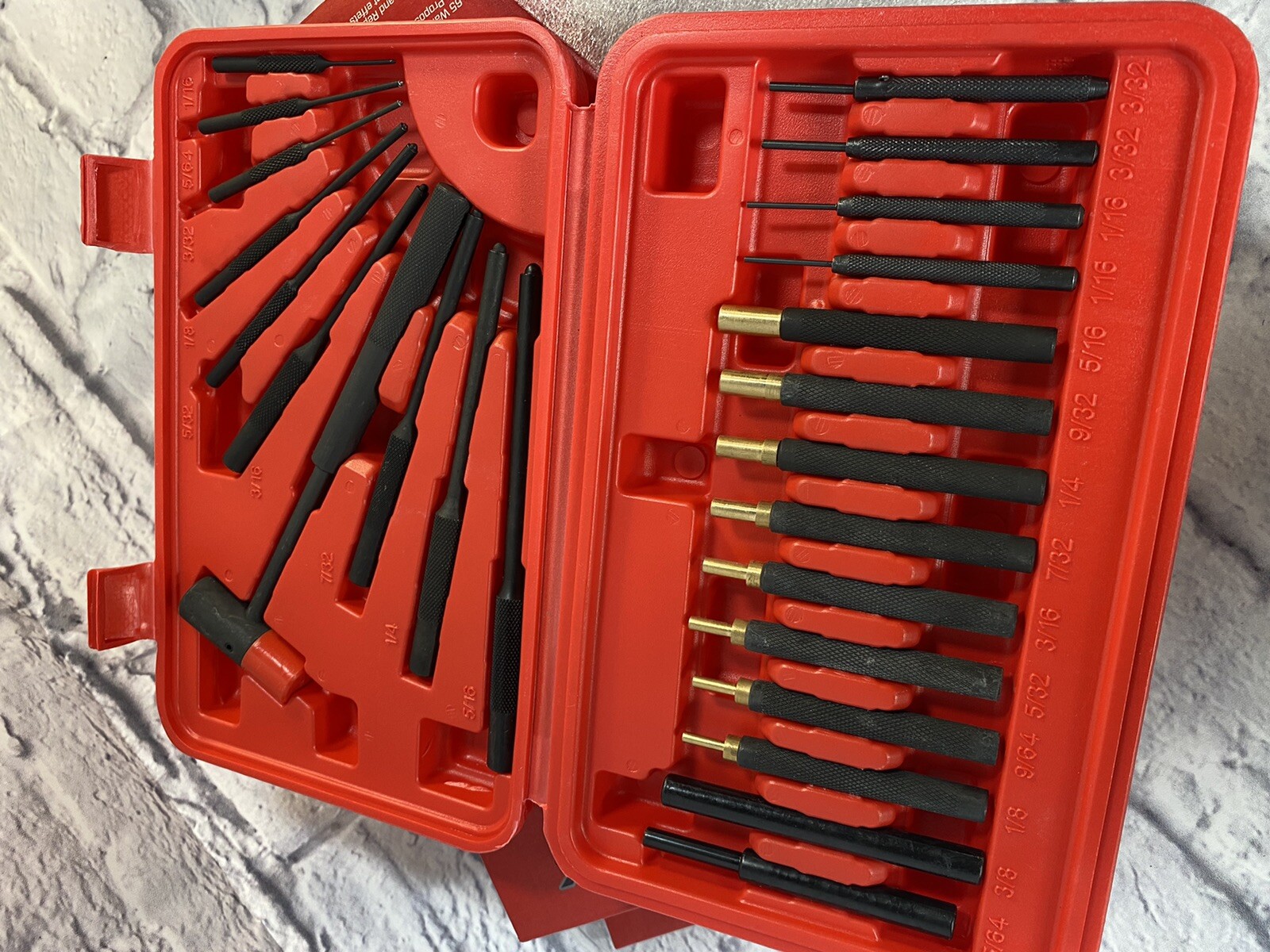 Range Maxx Brass & Steel Drive Pin & Roll Pin Punch Set 24 Piece Punch Set
