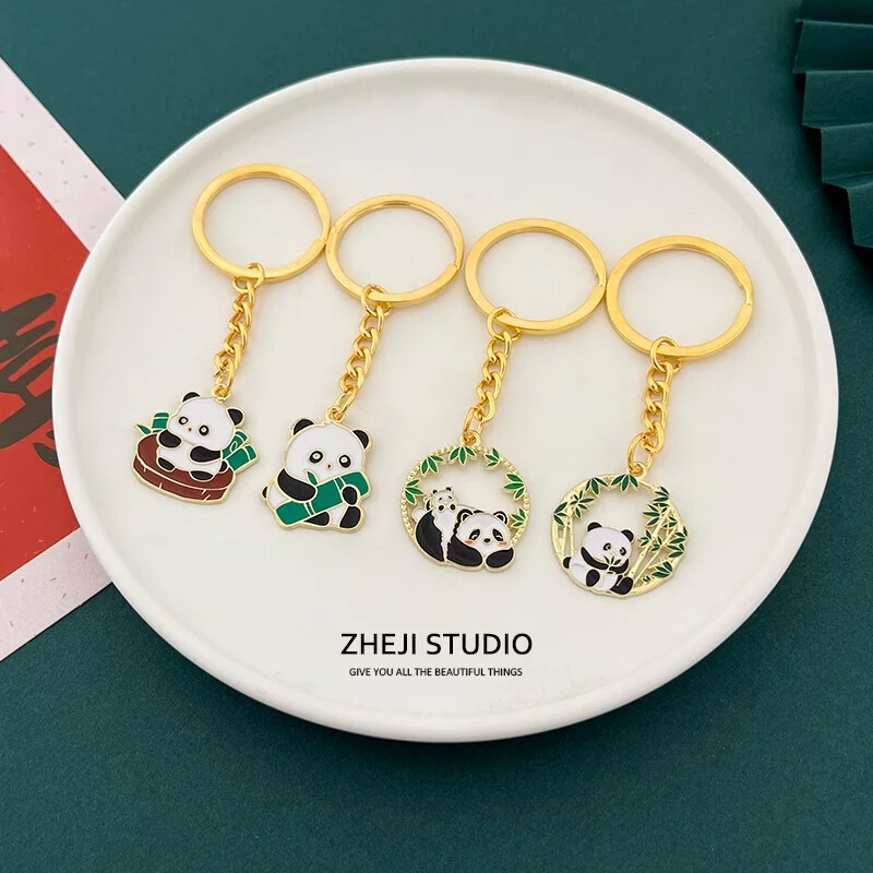 Chinese style cute panda keychain small gift creative souvenir travel pendant