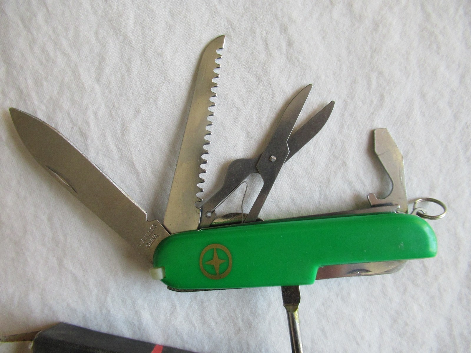Vintage Superior Multi Purpose Knife Stainless Steel New in Box Green 12 Tools