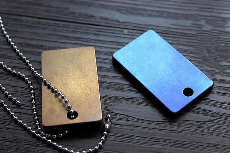 Pure Titanium EDC Necklace Man Necklace Pendant Dog Tag Key chain Decorate Tools