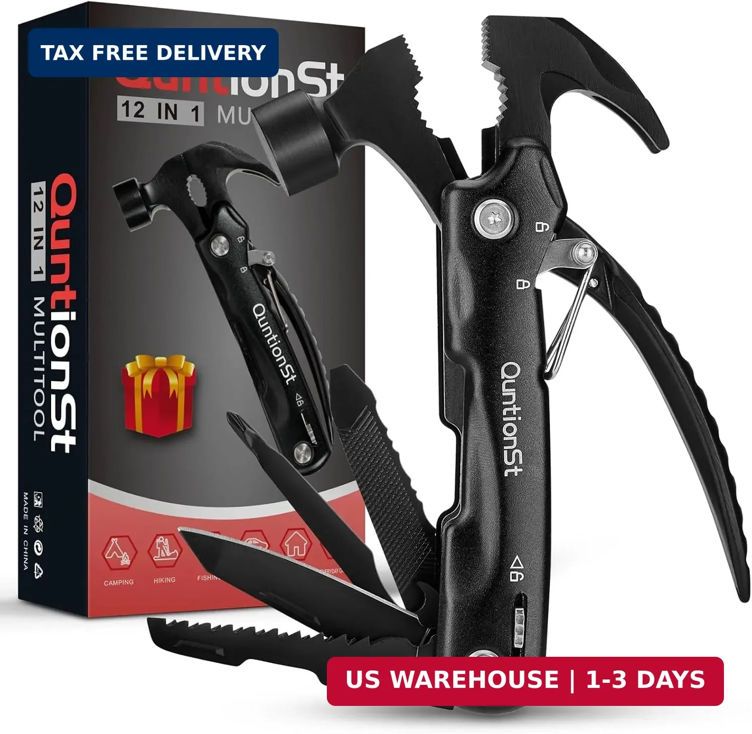 Birthday Gifts for Men,12-in-1 Hammer Multitool,Christmas Stocking Stuffers for