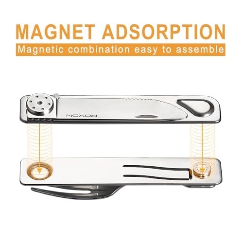 Folding Camping Utensil Set – 2-in-1 Detachable Cutlery Tool with Fork & Knife f