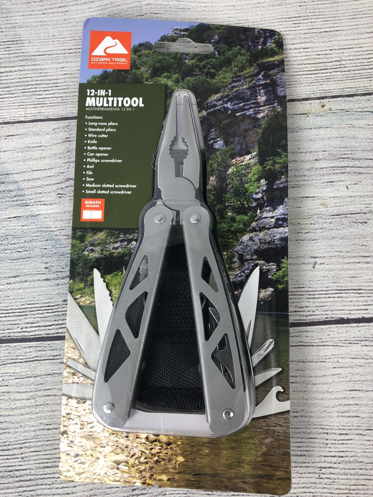 12 in 1 Multitool Ozark Trail Hunting Fishing Hiking Sheath