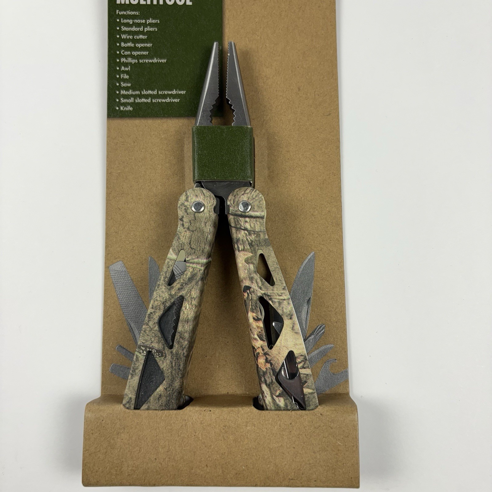 Ozark Trail 12-in-1 MultiTool Camo New Camping Knife Multi Tool 6119