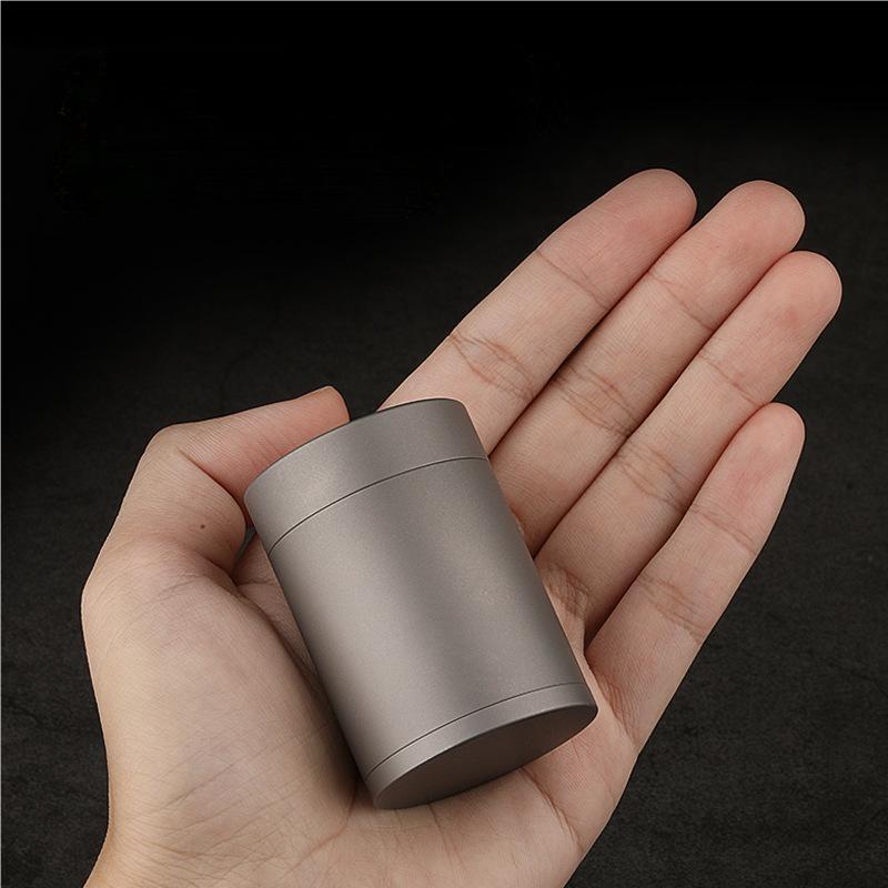 Pure Titanium Waterproof Pill Case Box Container Medicine Holer Storage Can EDC