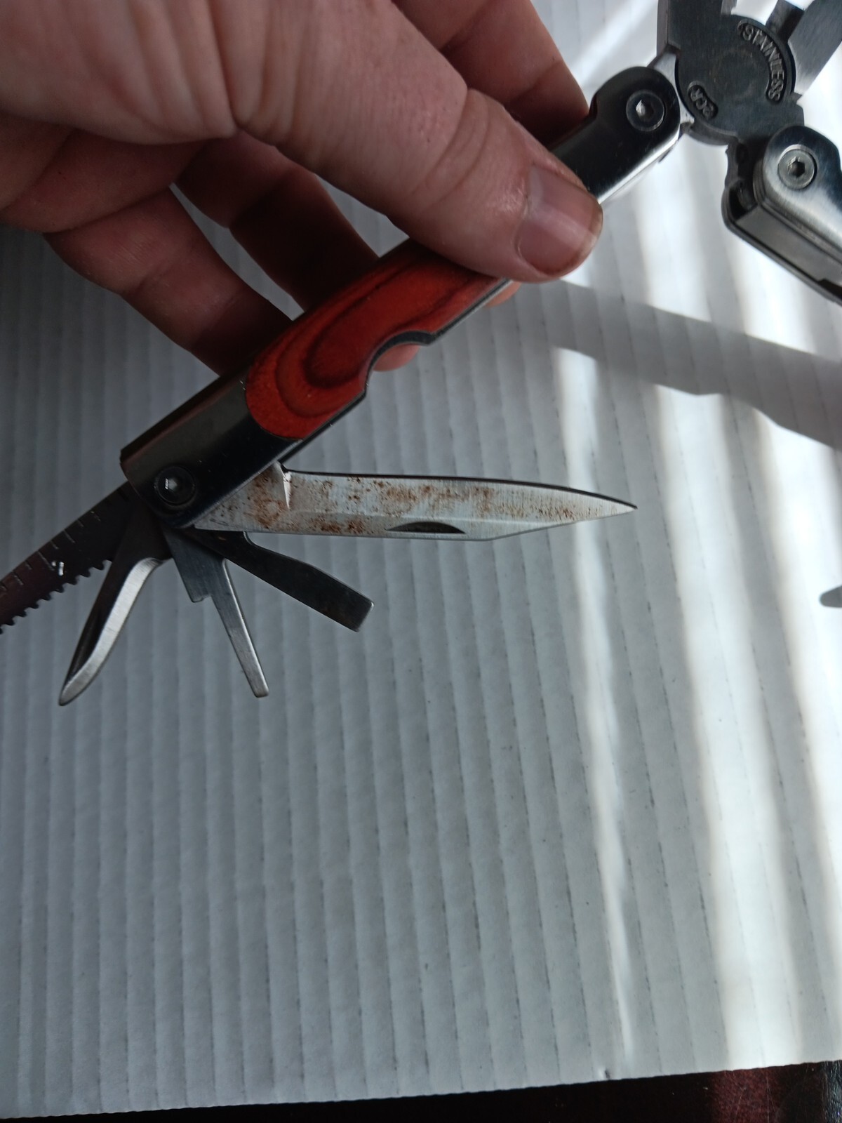 Winchester #2CR Wood Grain Multi-Tool Pliers Saw Screwdriver Can Opener And More