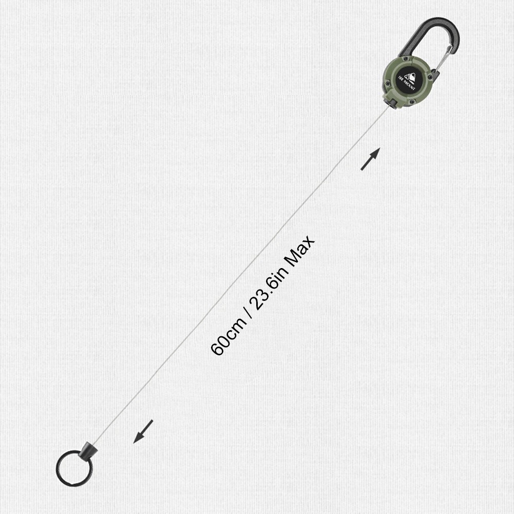 Keychain with Retractable Steel Cord and Multitool Carabiner Attachment