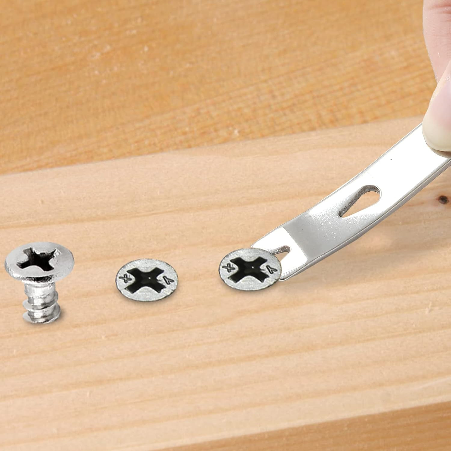 4 Pcs Mini Crank Crowbar, Stainless Steel Mini EDC Pry Bar Keychain Multi-Functi