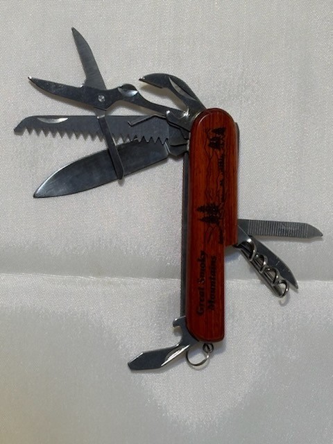 Great Smoky Mountains Multi-Tool Pocket Knife Wood Handle 7 Tools ‘Jimmy’