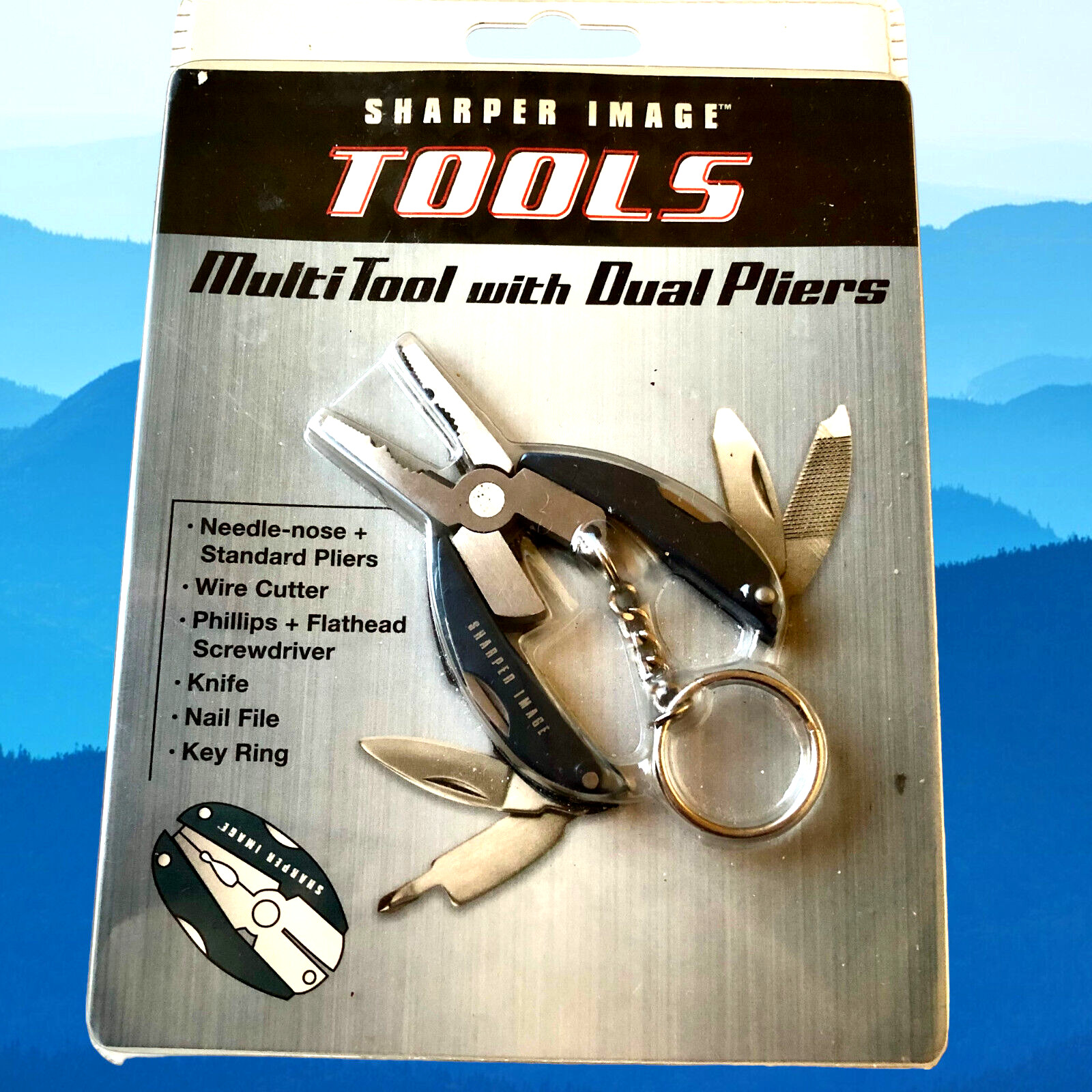 Sharper Image Key Ring Chain Multi Tool with Dual Pliers New Sealed
