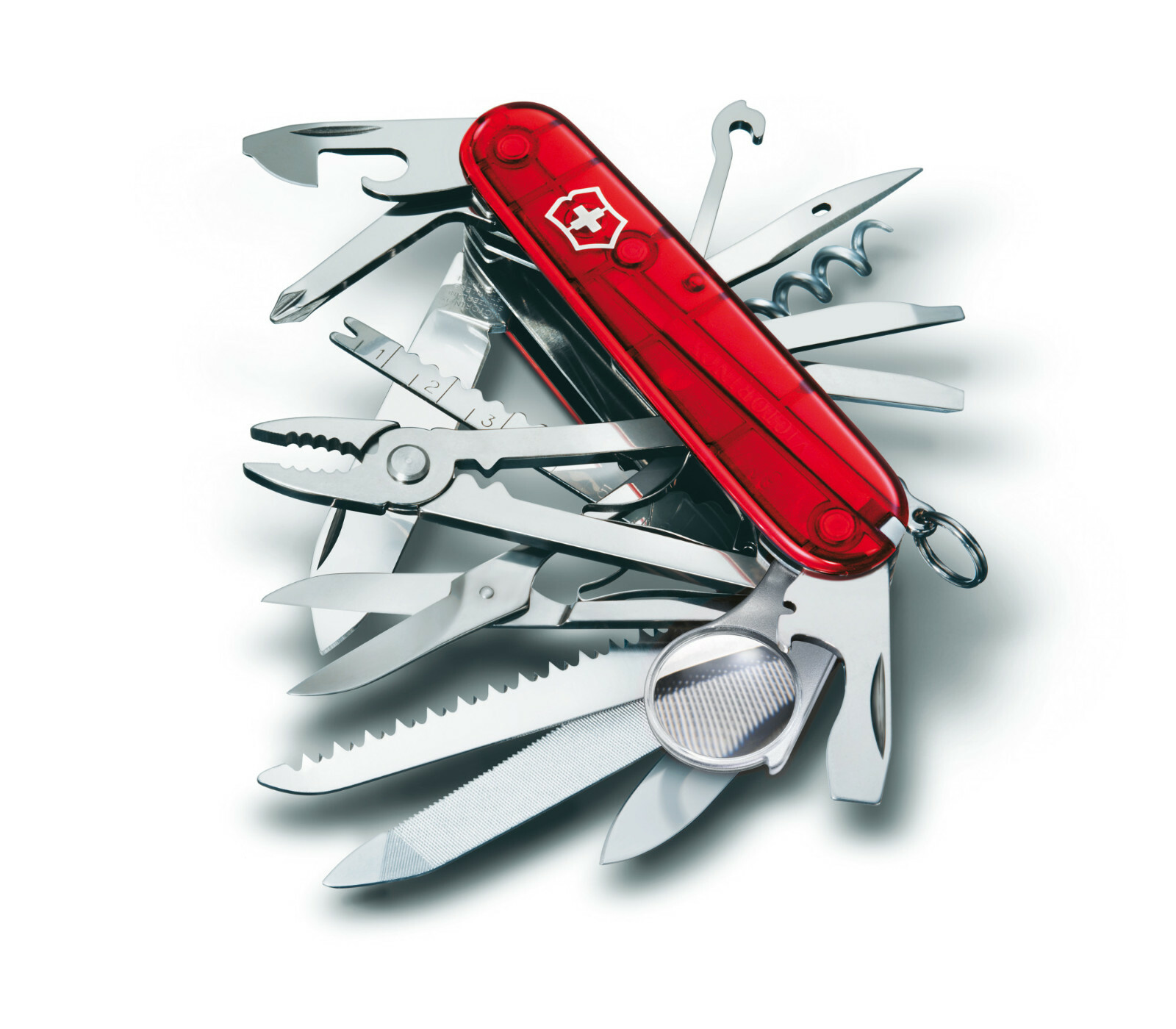 VICTORINOX SWISSCHAMP SWISS ARMY POCKET KNIFE TRANSLUCENT TRANSPARENT SAPPHIRE